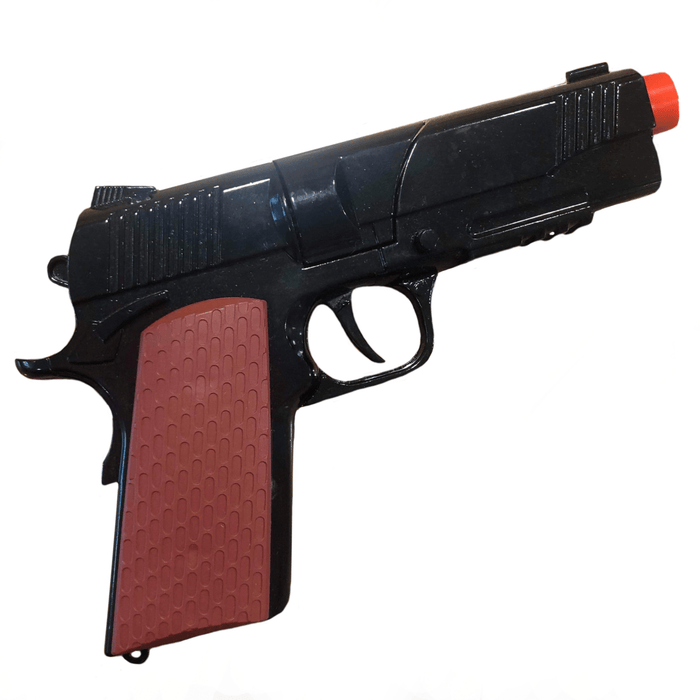 Die-Cast Metal Toy Pistol Black & Brown Cap Gun