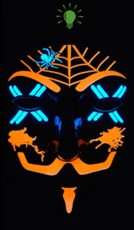 Light Up Mask Spider Halloween Mask
