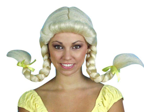 Blonde Heidi Plaits (Blonde Braids with Fringe) -   Buy Online - The Costume Company | Australian & Family Owned 