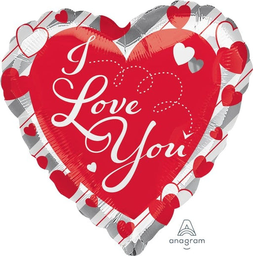 Jumbo Shape HX Love Red Heart & Silver Stripes P32 | Buy Online - The Costume Company | Australian & Family Owned