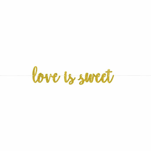 Love is Sweet Gold Glittered Cardboard Letter Banner | Buy Online - The Costume Company | Australian & Family Owned
