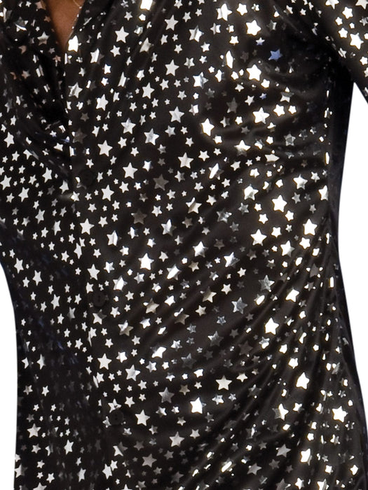 Disco Shirt Black with Silver Stars Costume - Buy Online Only