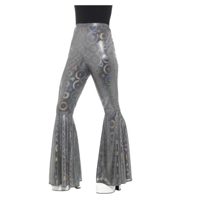 Flared Silver Holographic Pants | Buy Online - The Costume Company | Australian & Family Owned 