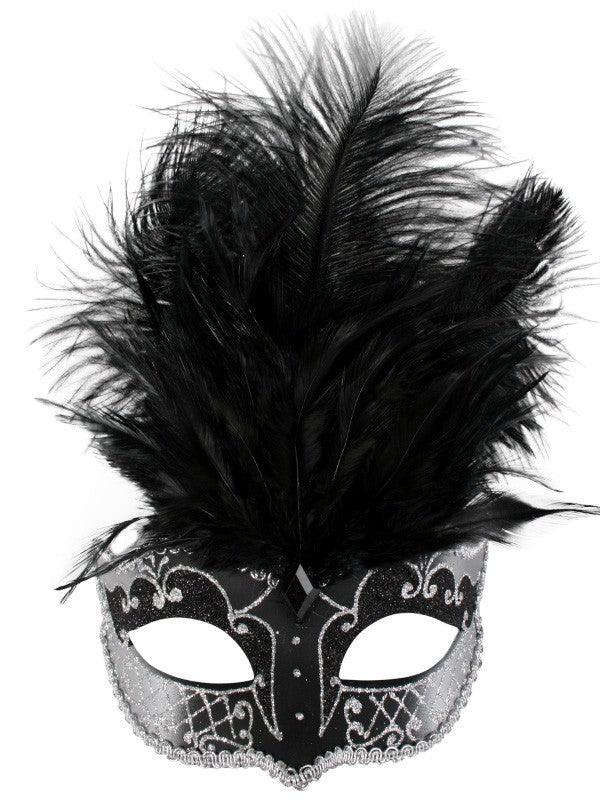 SIENNA BLACK & GOLD WITH FEATHERS EYE MASK main image 1