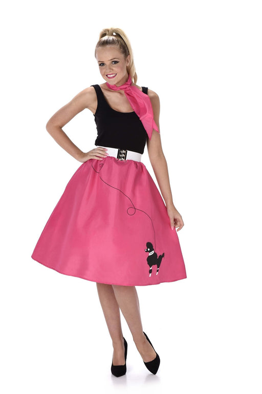 Dark Pink Poodle Skirt and Necktie | Buy Online - The Costume Company | Australian & Family Owned 
