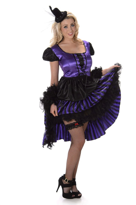 Saloon Girl Purple and Black Dress - Buy Online Only
