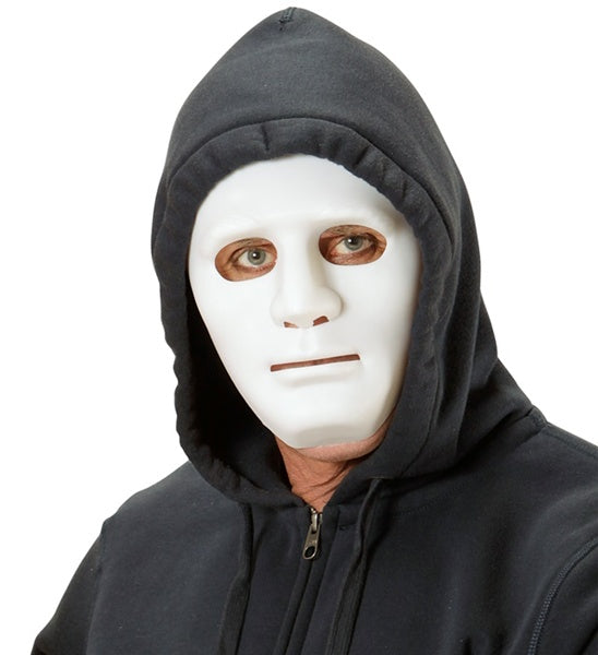 White Anonymous Mask | Plain Expressionless Costume Mask