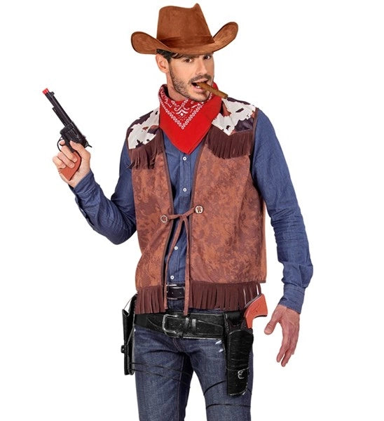 Western Double Holster Set | Cowboy Costume Belt | Black Leatherlook