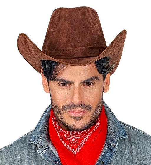 Cowboy Hat | Brown Suede Look Western Hat | Rodeo Costume Accessory