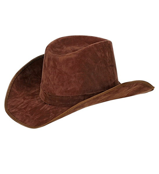Cowboy Hat | Brown Suede Look Western Hat | Rodeo Costume Accessory