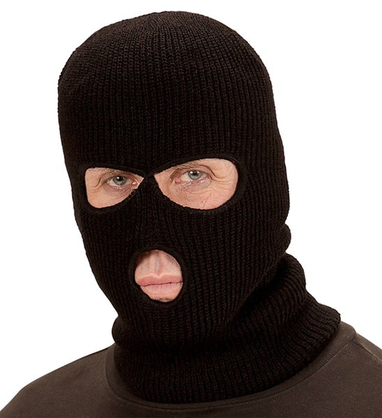 Balaclava Mask | Black Knit Ski Mask | 3-Hole Costume Accessory