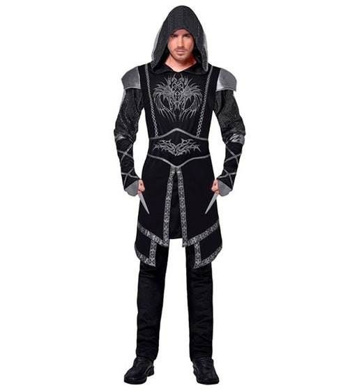 Dark Assassin Warrior Costume for Men | Medieval Hooded Fancy Dress