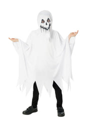 Ghost Poncho with Hood Costume Child | Spooky Halloween Outfit