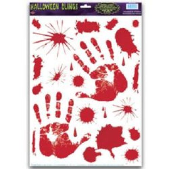 Window Clings Bloody Hands - Buy Online Only