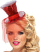 Mini Red Top Hat Headband | Sequin Fascinator with Netting | Burlesque Style