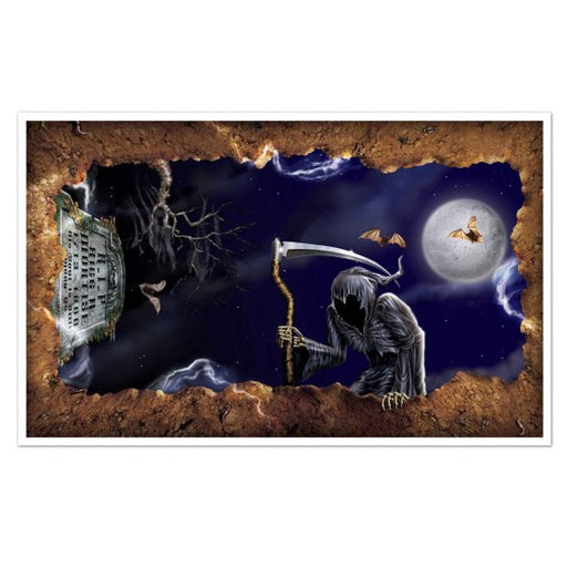 Open Grave Insta-View | Grim Reaper Halloween Wall Prop 159cm