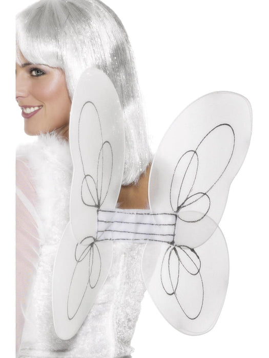 White & Silver Angel Glitter Wings - Buy Online Only