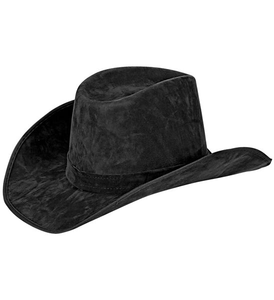 Black Suede Look Cowboy Hat