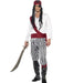 Pirate Man Costume | Black & White Stripes | Shirt Trousers Belt Set