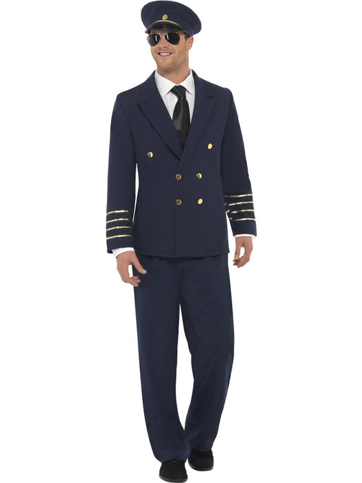 Navy Blue Pilot Costume | Airline Captain Uniform Set