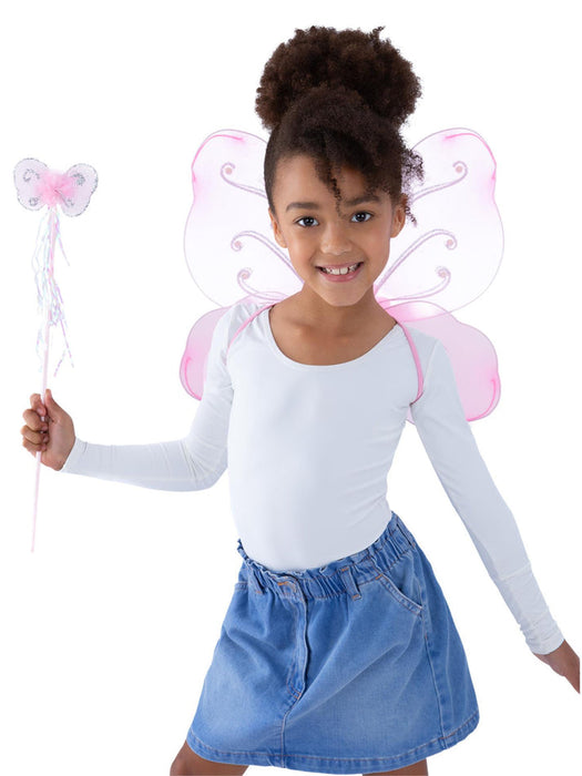 Pink Child Butterfly Wings & Wand - Buy Online Only
