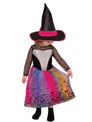 Rainbow Colour Magic Cutest Witch Deluxe Child Costume 