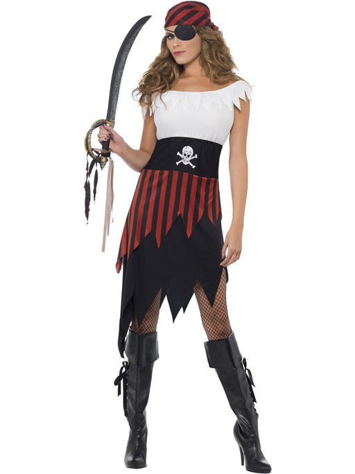 Pirate Wench Costume | Women’s Black Dress & Headpiece Outfit