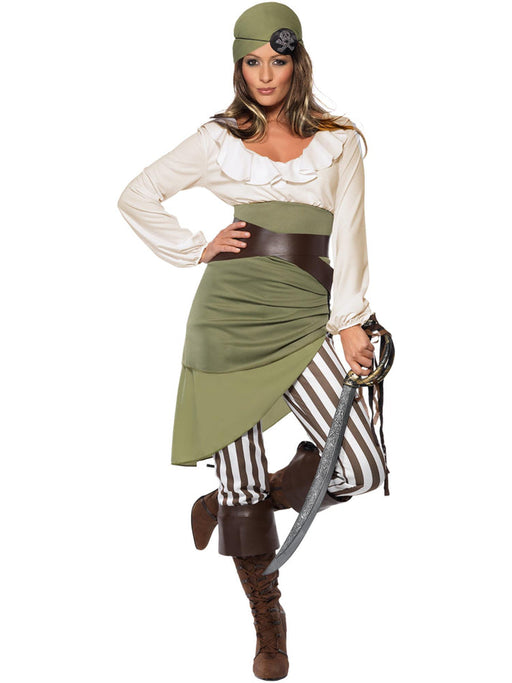 Shipmate Sweetie Pirate Costume | Green Women’s Outfit | 1980s Dress-Up