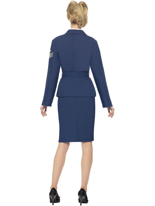 WW2 Air Force Female Captain Costume | Blue Officer Skirt Suit | 1940s Style