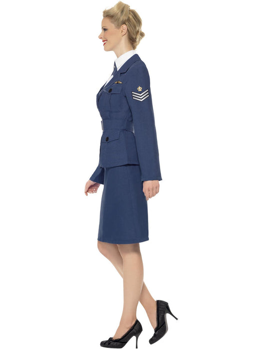 WW2 Air Force Female Captain Costume | Blue Officer Skirt Suit | 1940s Style