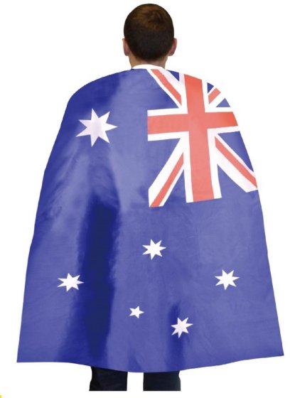Australia Flag Cape | Aussie Costume Accessory with Velcro Fastening