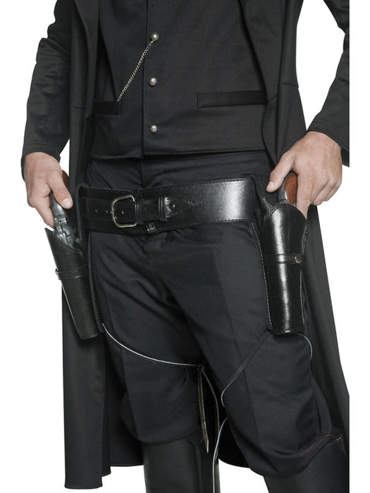 Western Double Holster Set | Cowboy Costume Belt | Black Leatherlook