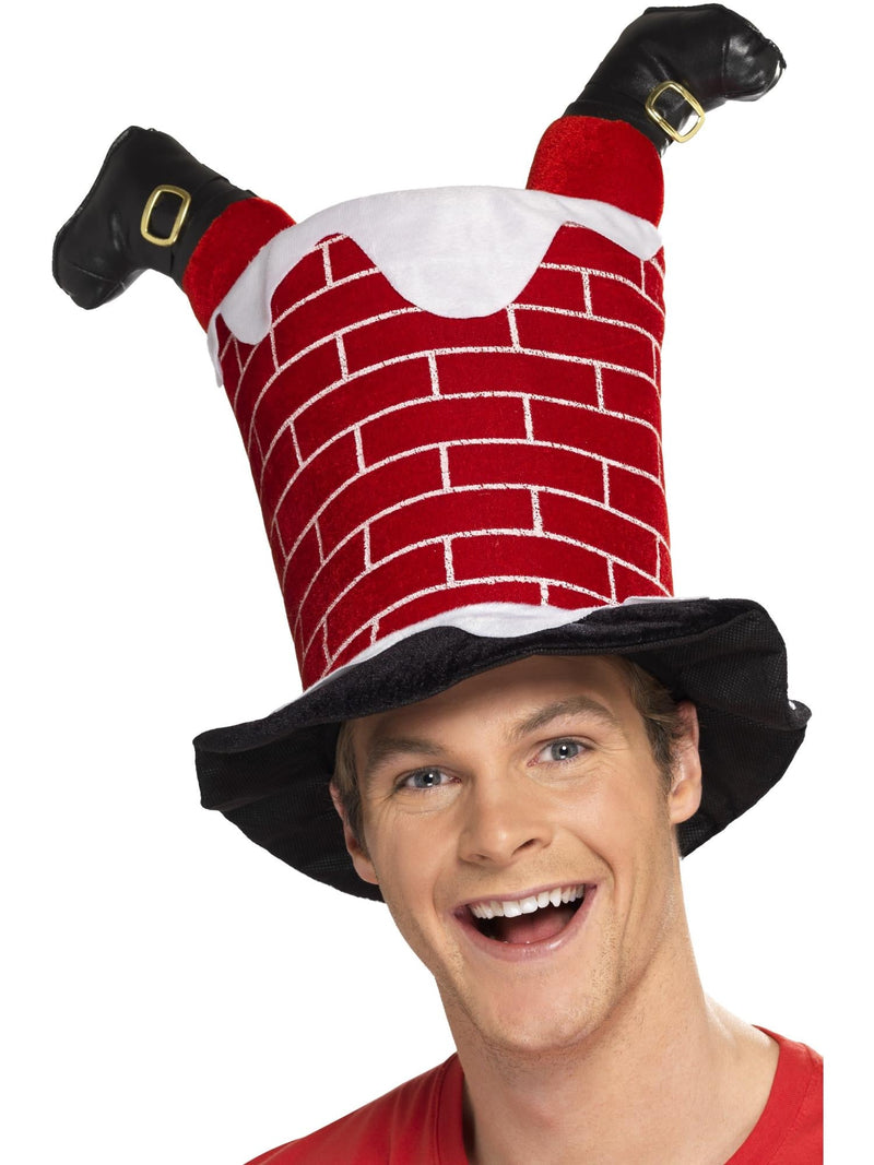 Santa Stuck in Chimney Hat - Buy Online Only