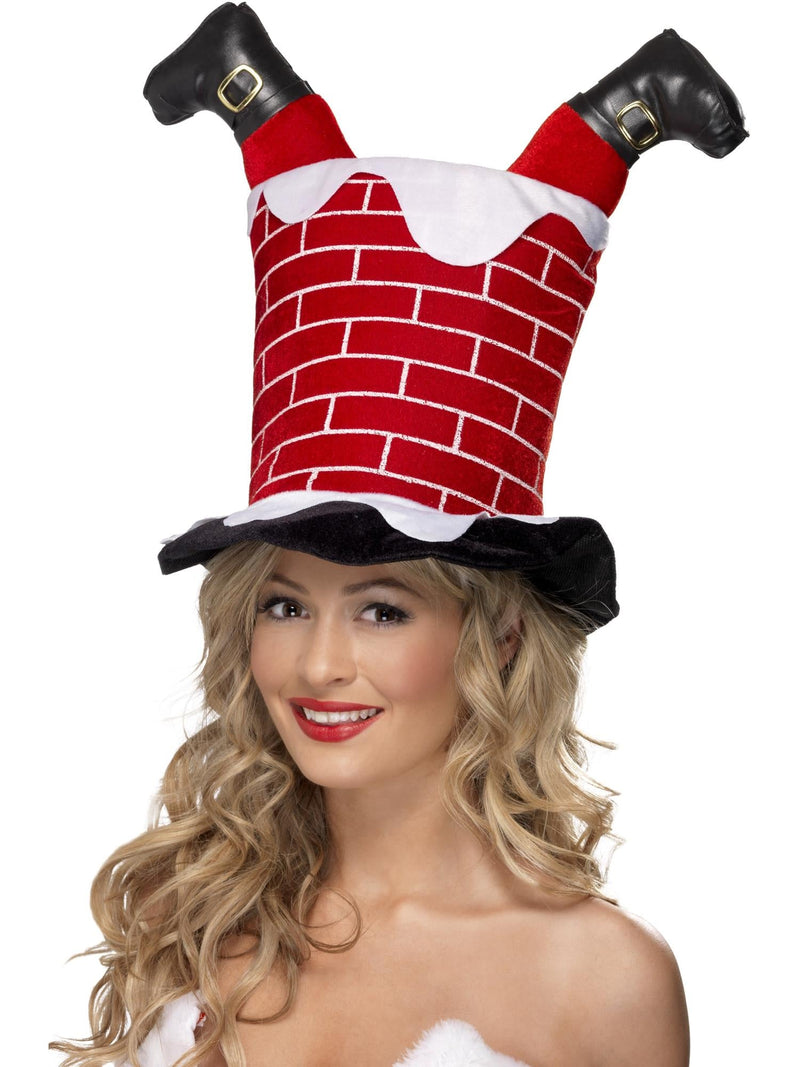 Santa Stuck in Chimney Hat - Buy Online Only