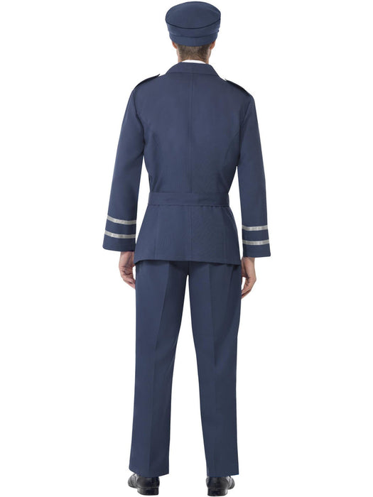 WW2 Air Force Captain Costume | Blue Pilot Uniform Set | 1940s Fancy Dress