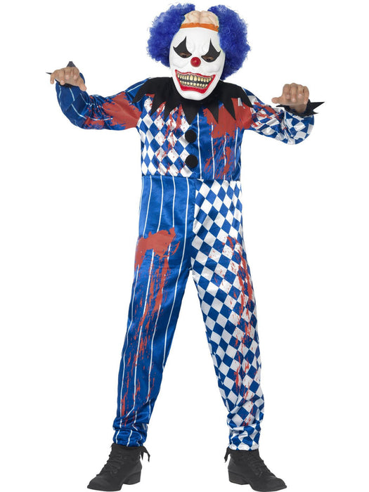Deluxe Sinister Blue Child Clown Costume