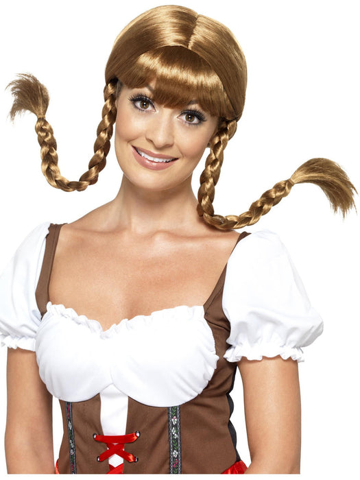 Bavarian Babe Wig | Oktoberfest Braided Wig | Brown Pigtail Wig