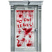 Asylum Door Banner | Bloody “No One Leaves!” Halloween Decoration