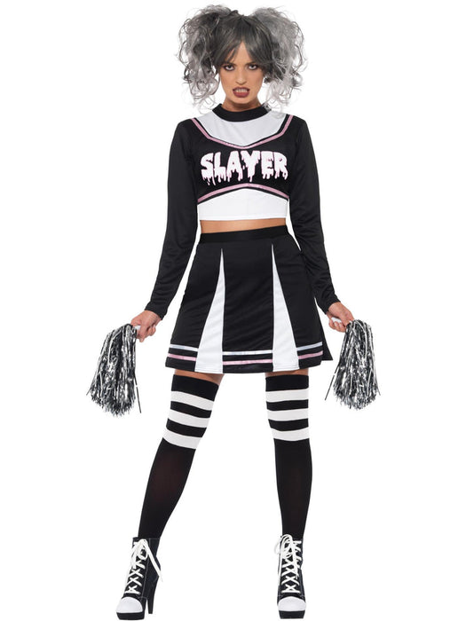 Gothic Black & White Cheerleader Costume - Buy Online Only