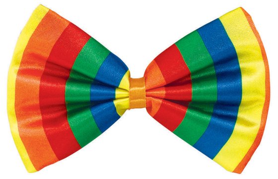 Rainbow Bowtie – 8x15cm | Polyester | Adult Novelty Accessory