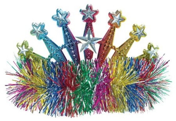Rainbow Tiara – Plastic & Tinsel, 10x12cm (Adult Novelty)