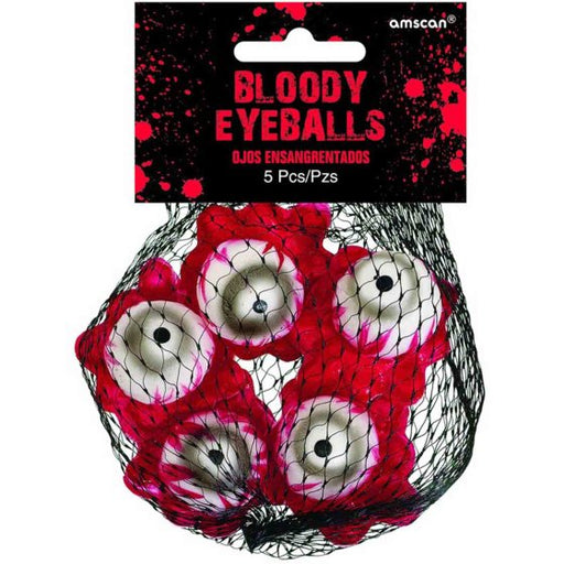 Bloody Eyeball Decorations | 3.8cm Plastic Halloween Props | 5 Pack