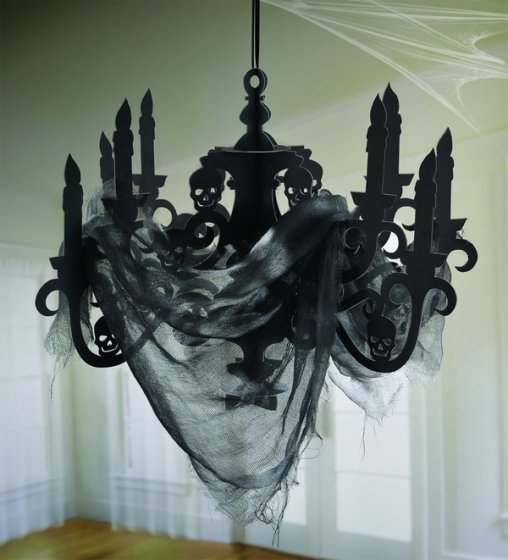 Haunted Mansion Candelabra with Gauze | Halloween Hanging Decor