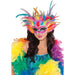 Rainbow Feather Mask | Colourful Mardi Gras & Party Costume Mask