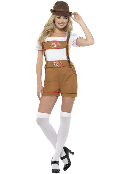 Sexy Bavarian Beer Girl Costume | Brown Lederhosen & Top