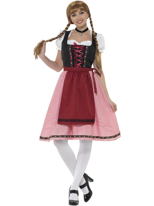 Bavarian Tavern Maid Costume | Red & Black Oktoberfest Dress