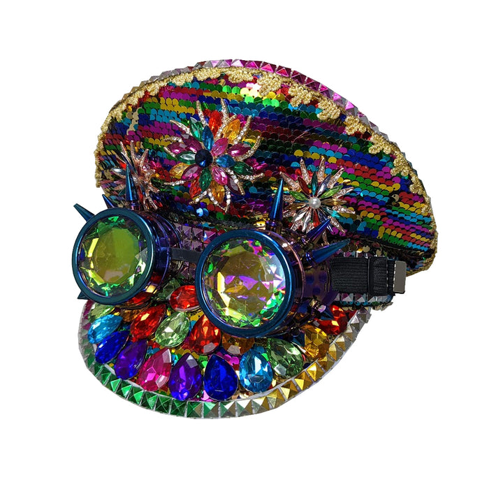 Festival Kaleidoscope Sequin Hat with Goggles
