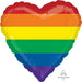 Rainbow Stripes Heart Foil Balloon | 45cm Pride Party Decoration