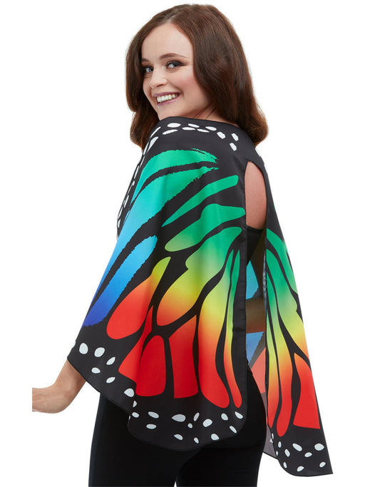 Monarch Butterfly Wings | Rainbow Fabric Costume Accessory for Adults