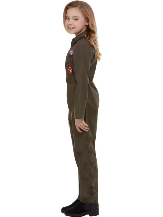 Top Gun Pilot Costume Kids | Khaki Jumpsuit | Fighter Pilot Outfit